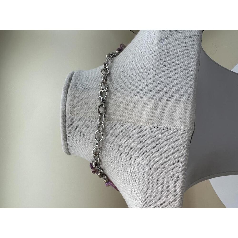Double Strand Purple Shell Bead Necklace - Picture 9 of 10